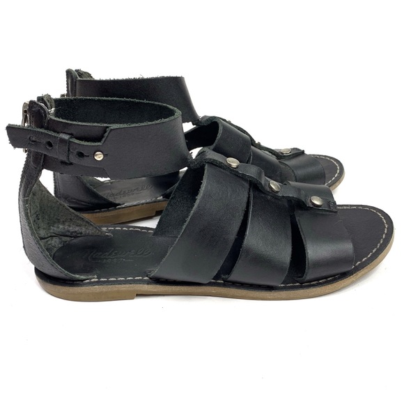 Madewell Shoes - Madewell Roman Gladiator Sandals Black Leather 7